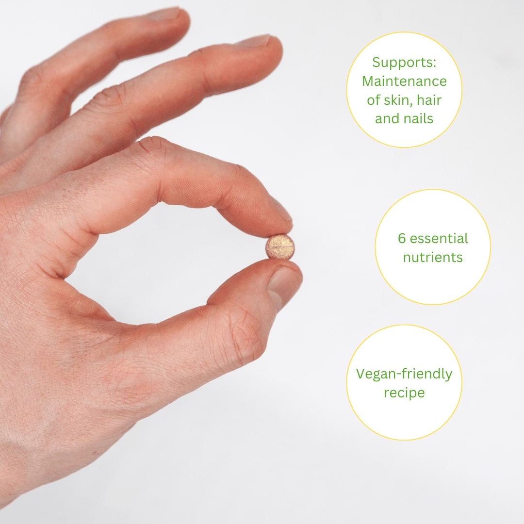 Etanics Skin, Hair & Nail Vegan Supplement Size With Benefits