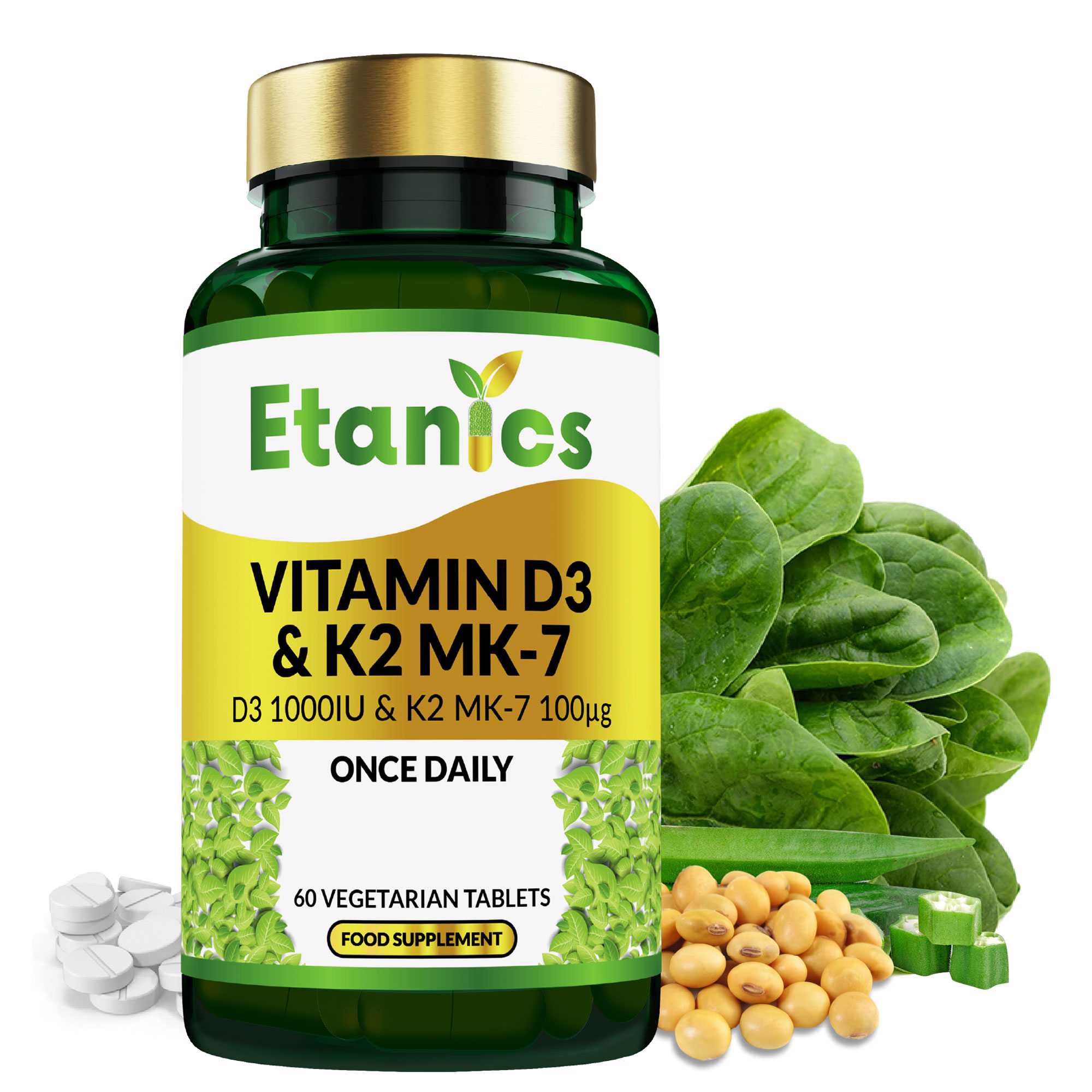 Vitamin D3 & K2 MK-7 - Etanics