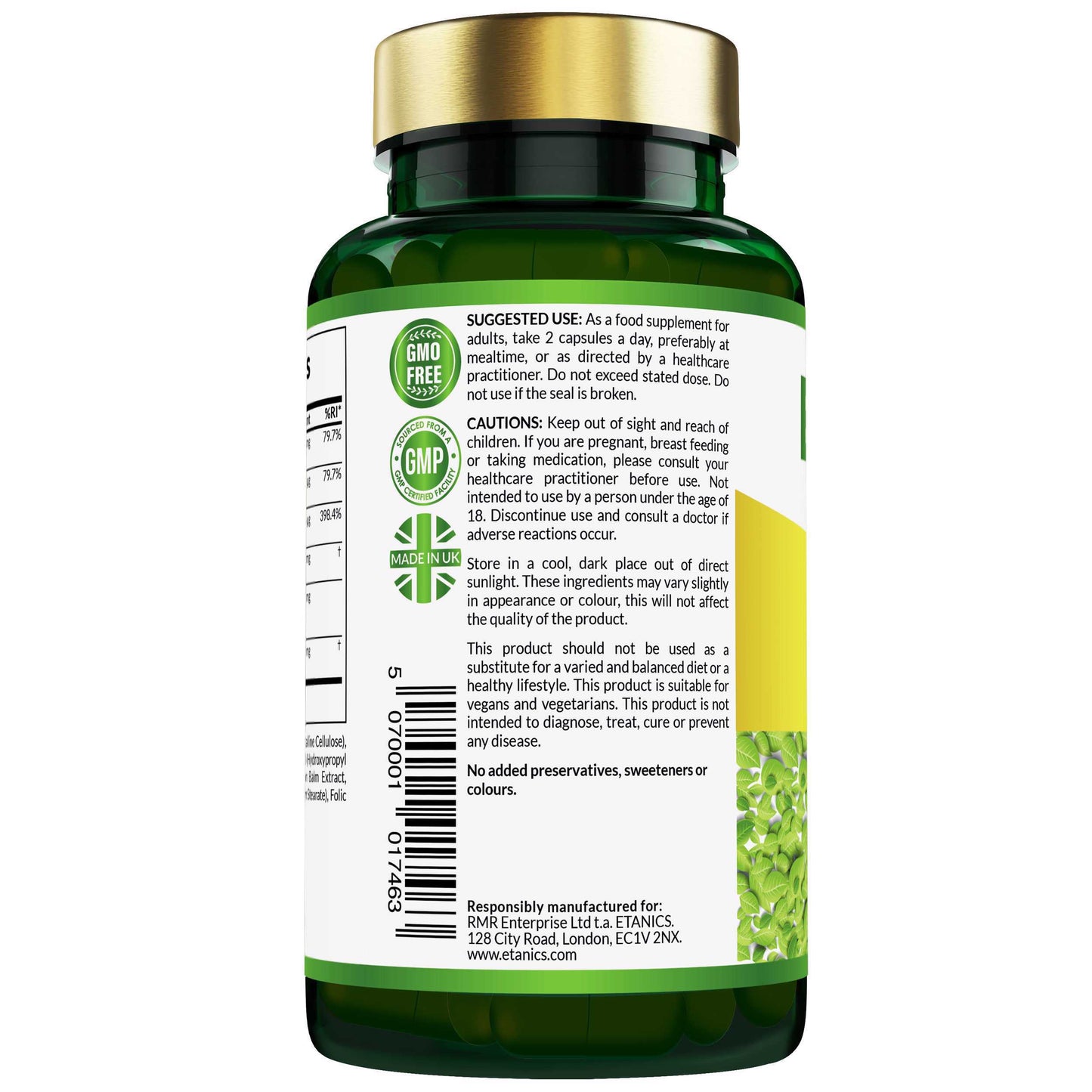 Etanics Calm Vegan Supplement Use and Ingredients