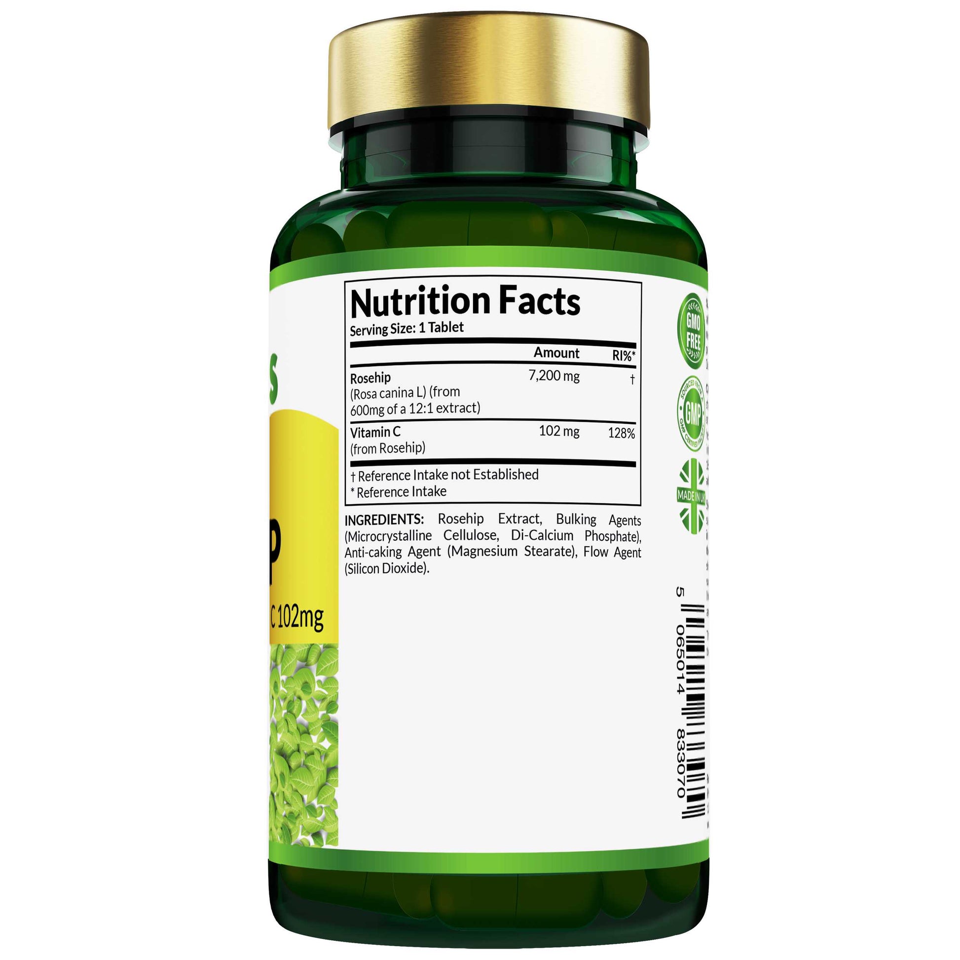Etanics Rosehip Vegan Supplement Nutrition Facts