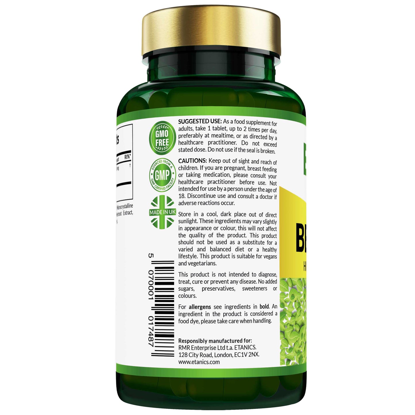 Etanics Beetroot Vegan Supplement Use and Ingredients